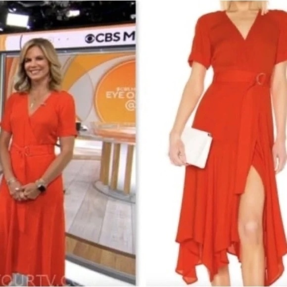 A.L.C Claire Midi Dress Red 45283 - Picture 4 of 16